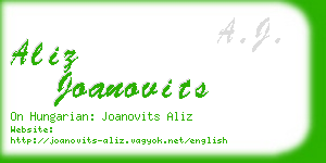 aliz joanovits business card